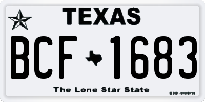TX license plate BCF1683