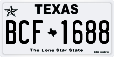 TX license plate BCF1688