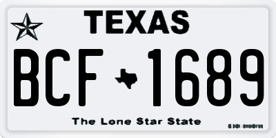TX license plate BCF1689