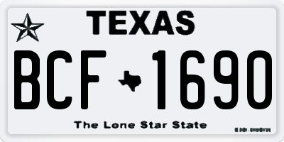 TX license plate BCF1690