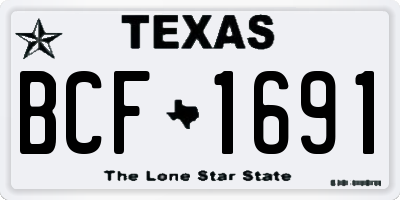 TX license plate BCF1691