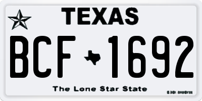 TX license plate BCF1692