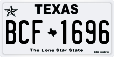 TX license plate BCF1696