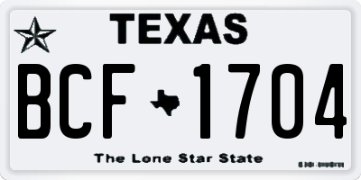 TX license plate BCF1704