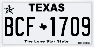 TX license plate BCF1709