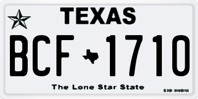 TX license plate BCF1710