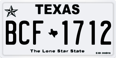 TX license plate BCF1712