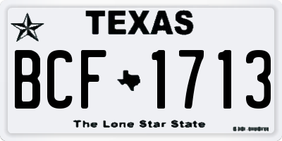 TX license plate BCF1713