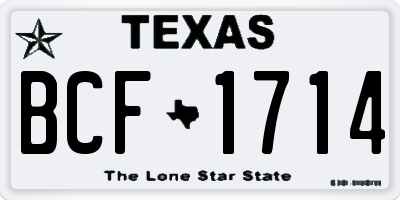 TX license plate BCF1714