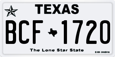 TX license plate BCF1720