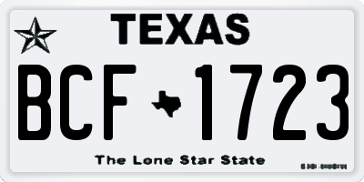 TX license plate BCF1723