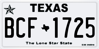 TX license plate BCF1725
