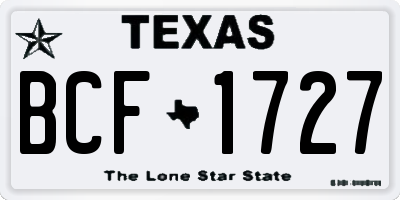 TX license plate BCF1727