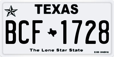 TX license plate BCF1728