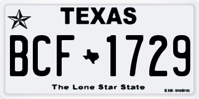 TX license plate BCF1729