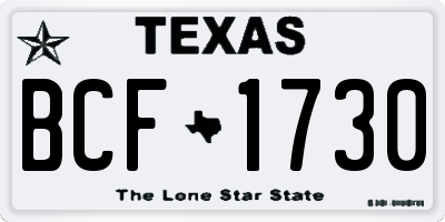 TX license plate BCF1730