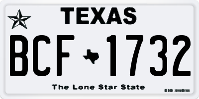 TX license plate BCF1732