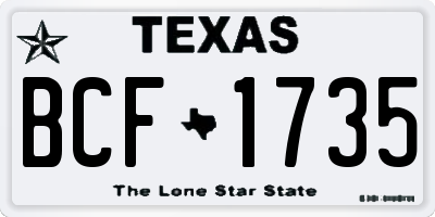 TX license plate BCF1735