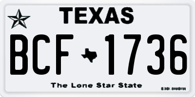 TX license plate BCF1736