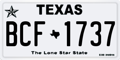 TX license plate BCF1737