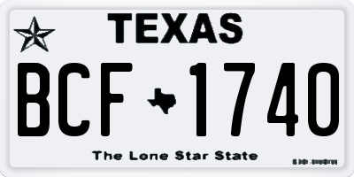 TX license plate BCF1740