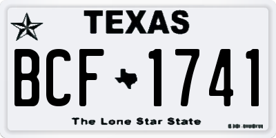 TX license plate BCF1741