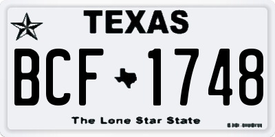TX license plate BCF1748