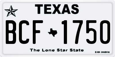 TX license plate BCF1750