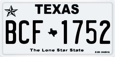 TX license plate BCF1752