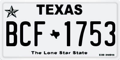 TX license plate BCF1753