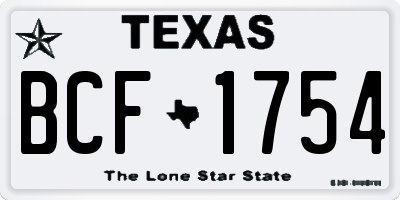 TX license plate BCF1754