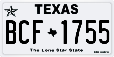 TX license plate BCF1755