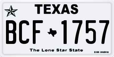 TX license plate BCF1757