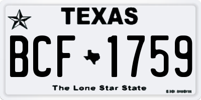 TX license plate BCF1759