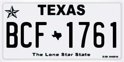 TX license plate BCF1761