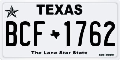 TX license plate BCF1762