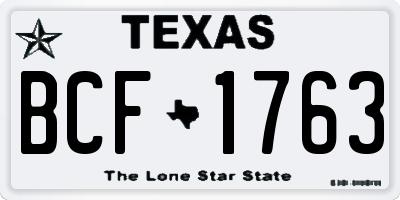TX license plate BCF1763