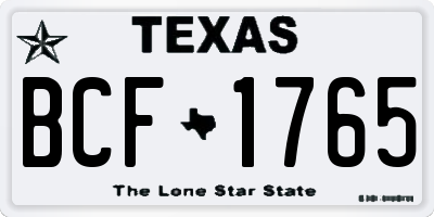 TX license plate BCF1765