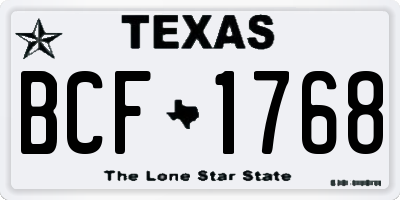 TX license plate BCF1768
