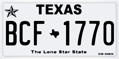TX license plate BCF1770