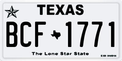 TX license plate BCF1771
