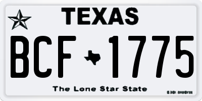 TX license plate BCF1775