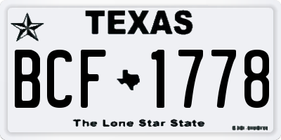 TX license plate BCF1778