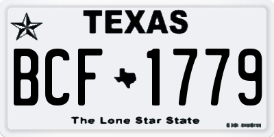 TX license plate BCF1779