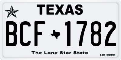 TX license plate BCF1782