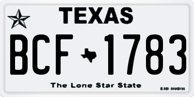 TX license plate BCF1783