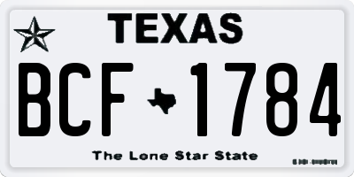TX license plate BCF1784