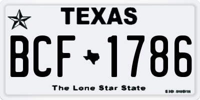 TX license plate BCF1786