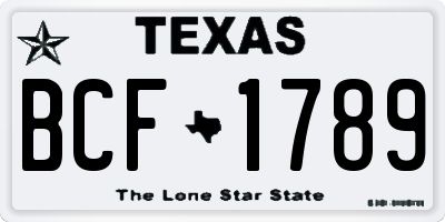 TX license plate BCF1789