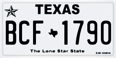 TX license plate BCF1790